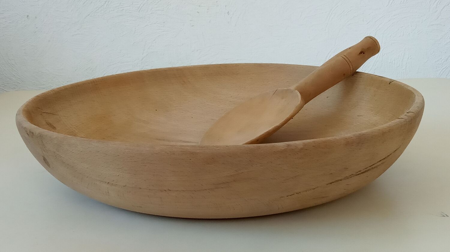 Wooden dish and spoon