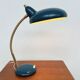 Adjustable table lamp — Duck blue and gold metal — 1960s