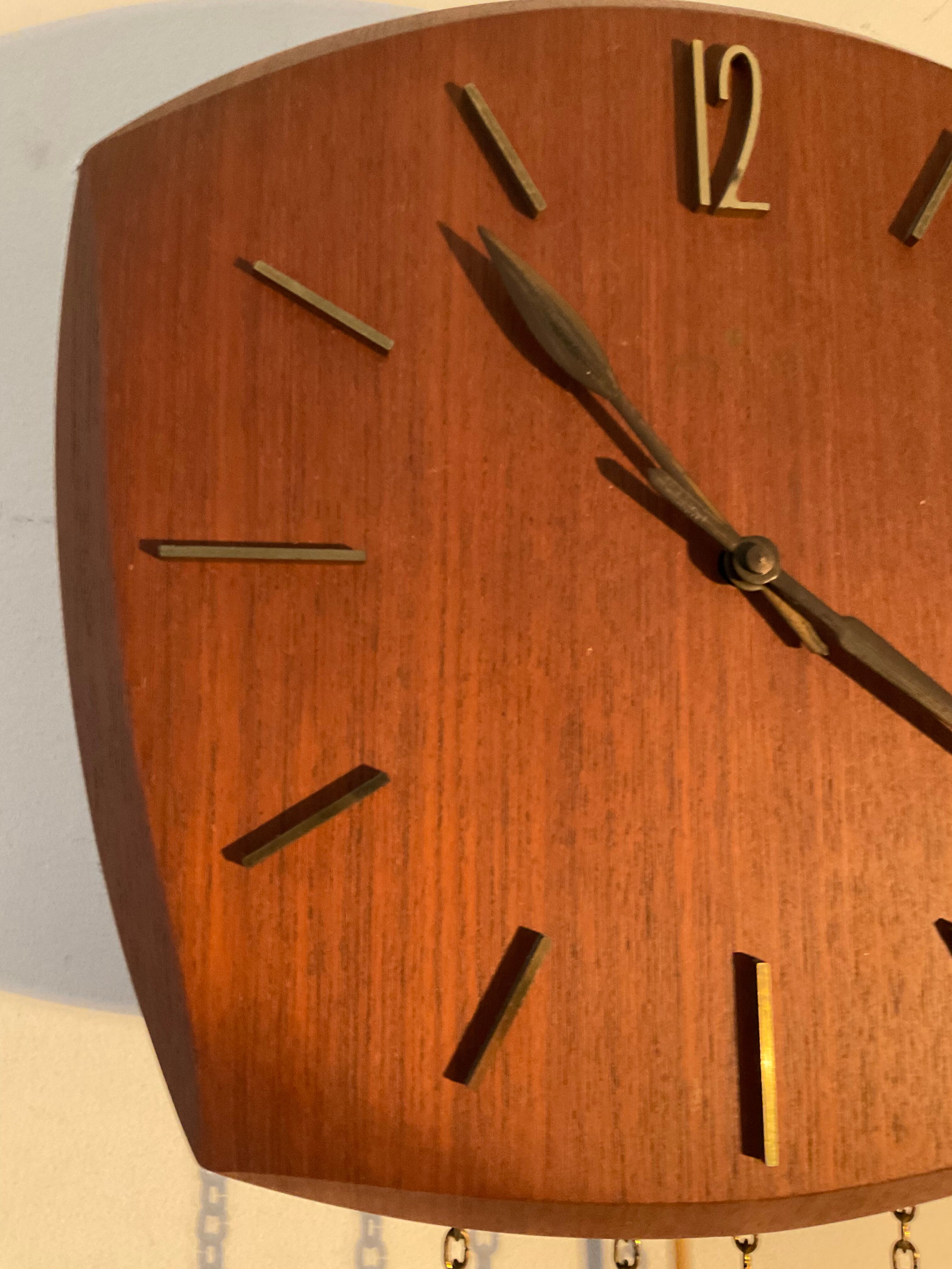 Scandinavian style Junghans teak clock in the 70s