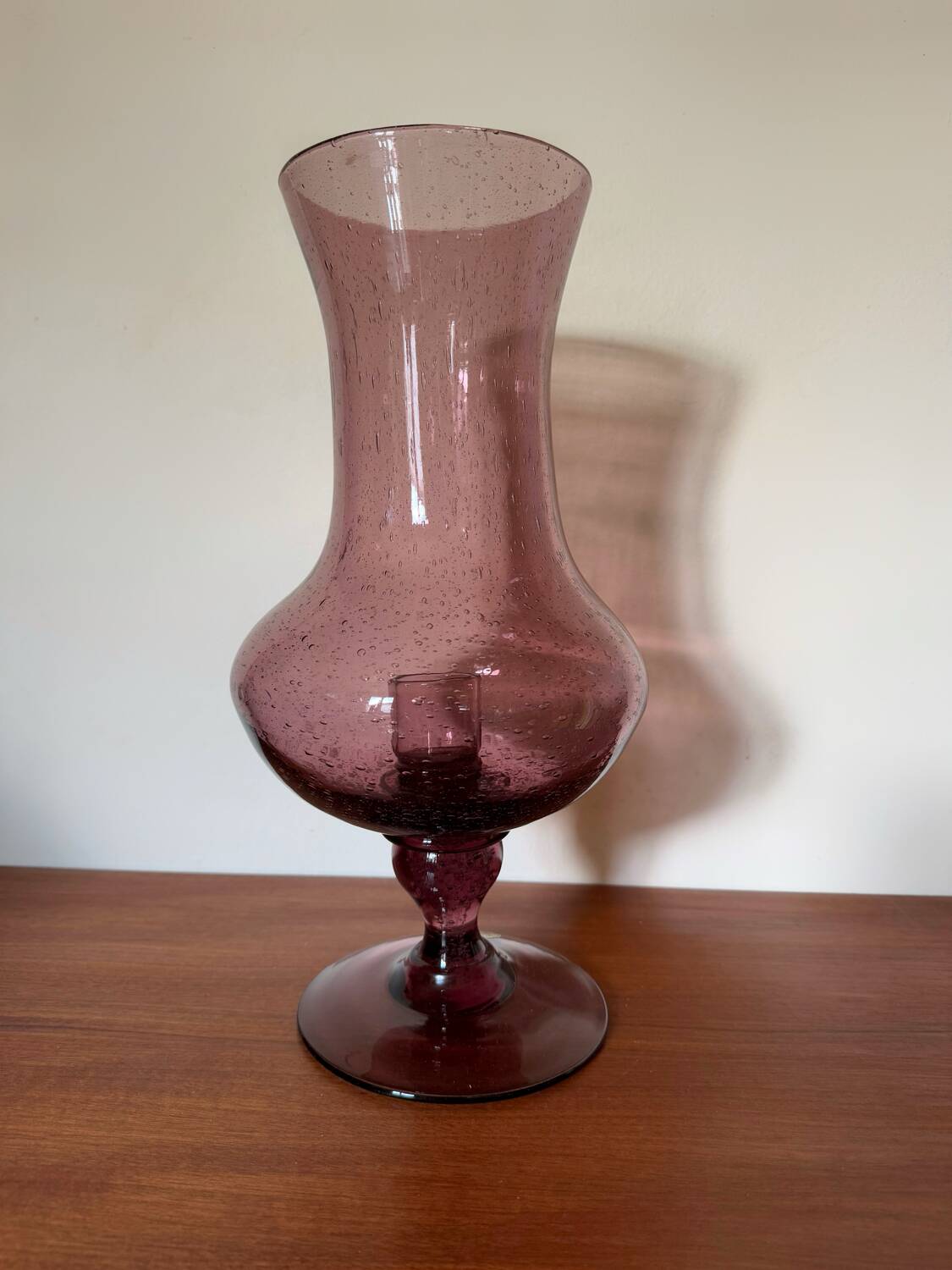 Large bubble glass tealight holder from Montauroux, 1960s