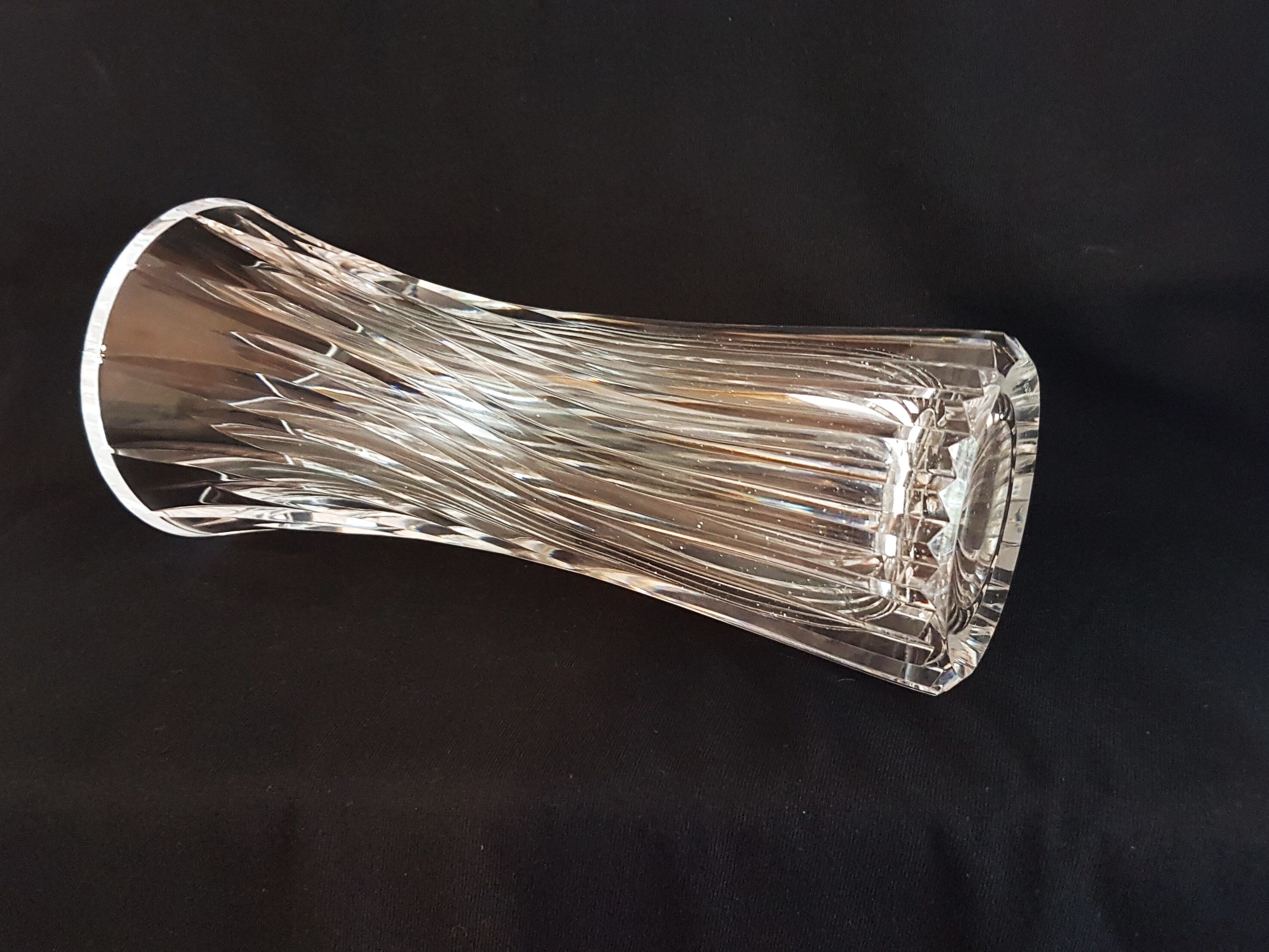 Val Saint Lambert crystal roll vase