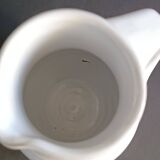 Vintage white glazed ceramic pitcher signed