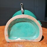 Turquoise glazed terracotta fountain