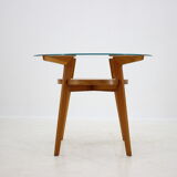 1960s Oak and Glass Coffee Table, Czechoslovakia