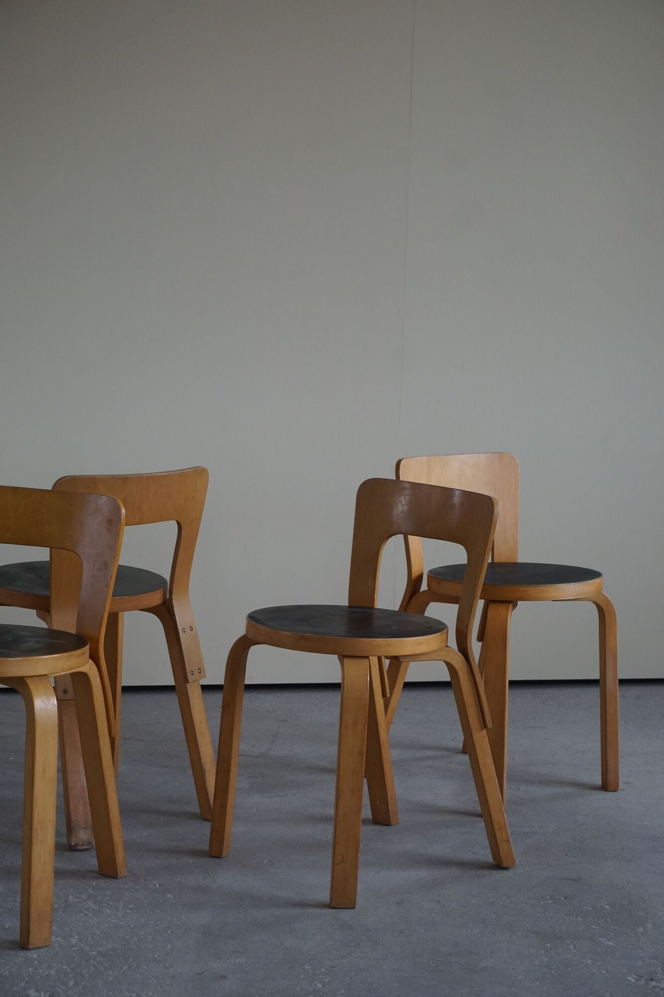 Model 65 dining chairs by Alvar Aalto for Artek, 1950