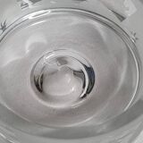 Thick frosted glass ashtray and pocket tray, 1980s savannah design, 13 cm.