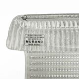 Pair of Modern Italian Brass and Murano Glass Textured Wall Sconces