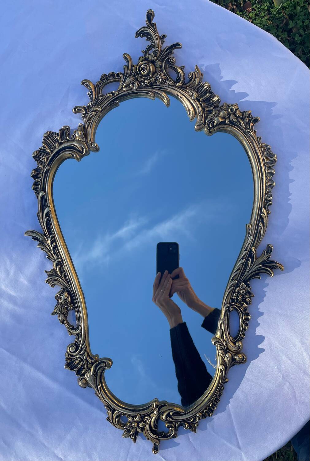 Miroir en bronze, XXème s.