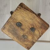 Tabouret bois ancien tripodes