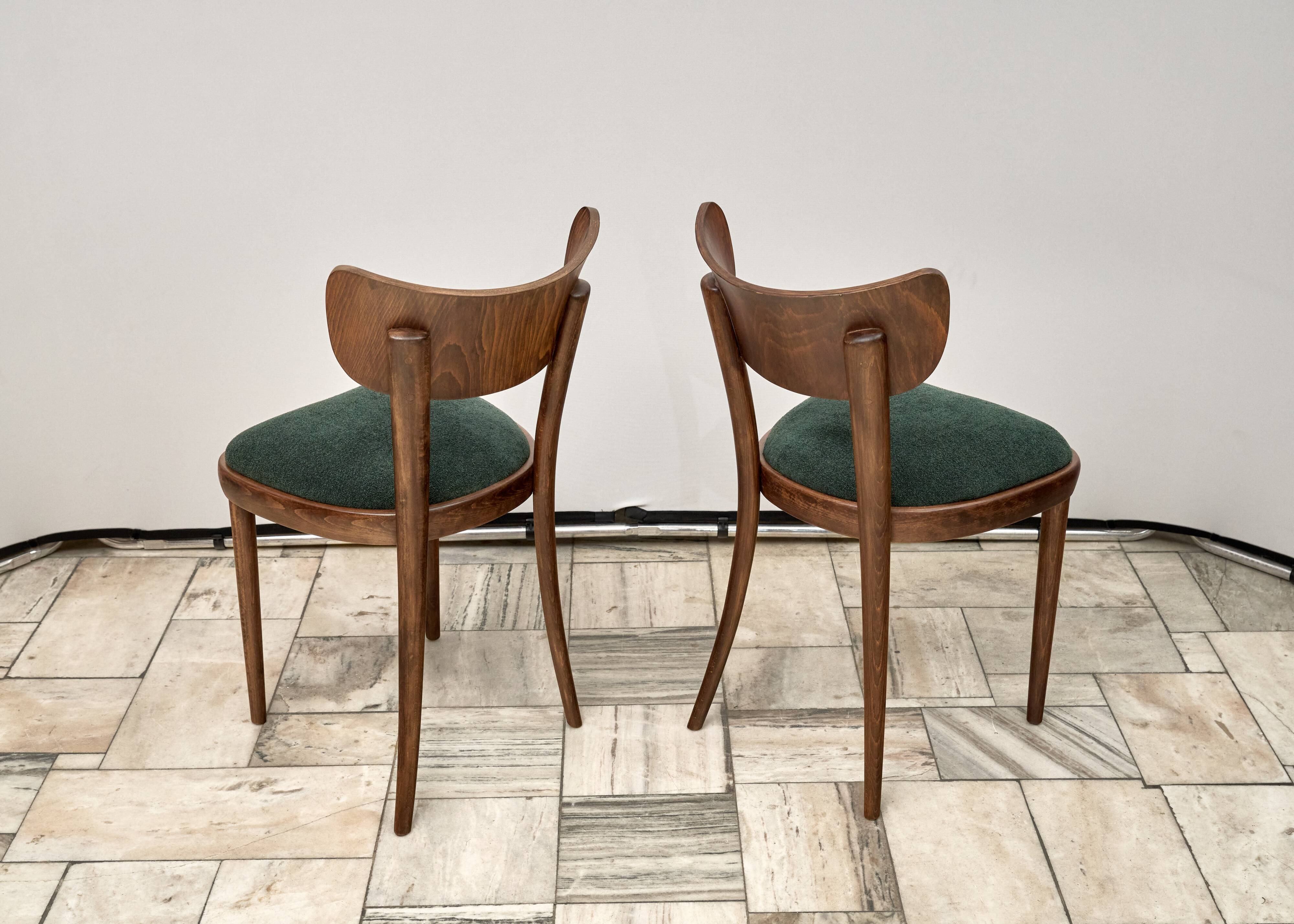 Set of 4 Thonet Chairs, 1950s, Czechoslovakia