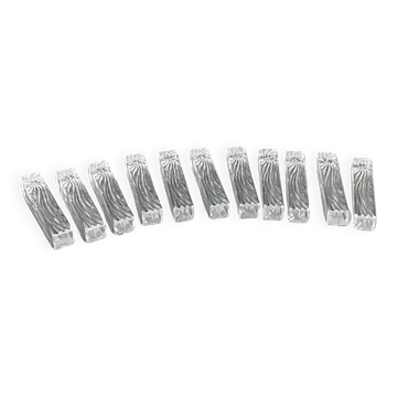 11 moulded glass knife rests - Ref 1167