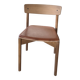 Takt Cross Chair in oiled oak with cognac leather seat