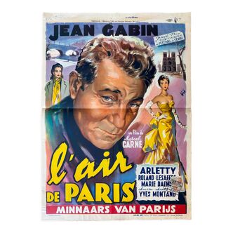 Affiche cinéma originale "L'Air de Paris" Jean Gabin, Arletty 36x50cm 1954