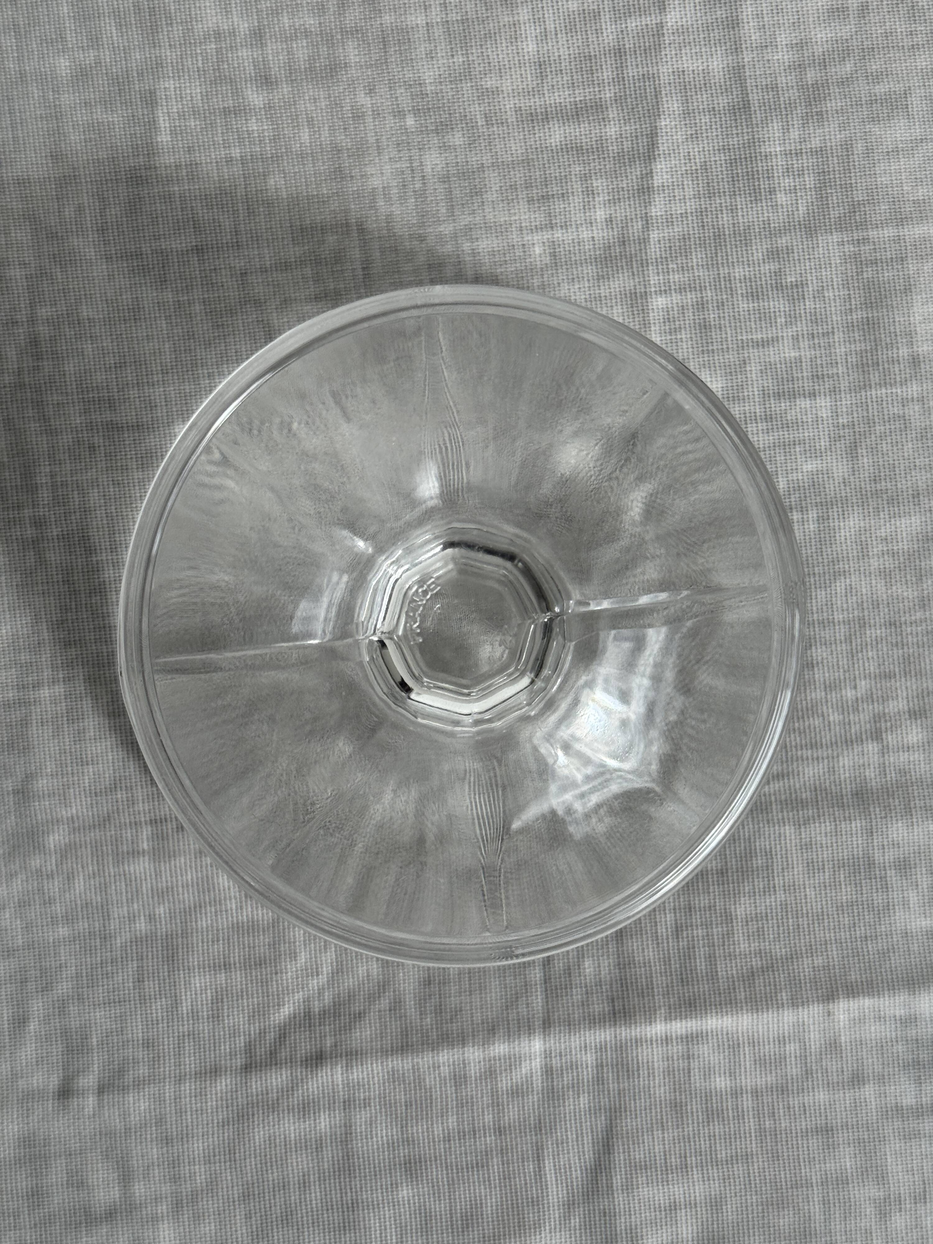 Set of 10 small vintage glass ice cream bowls.