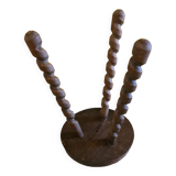 Vintage French Wooden Stool from the 1970s.