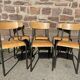 Lot de 6 chaises industrielles école vintage collectivités mullca delagrave tube & bois