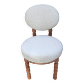 Beige boucle chair and oak wood NV GALLERY