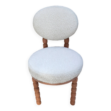 Beige boucle chair and oak wood NV GALLERY