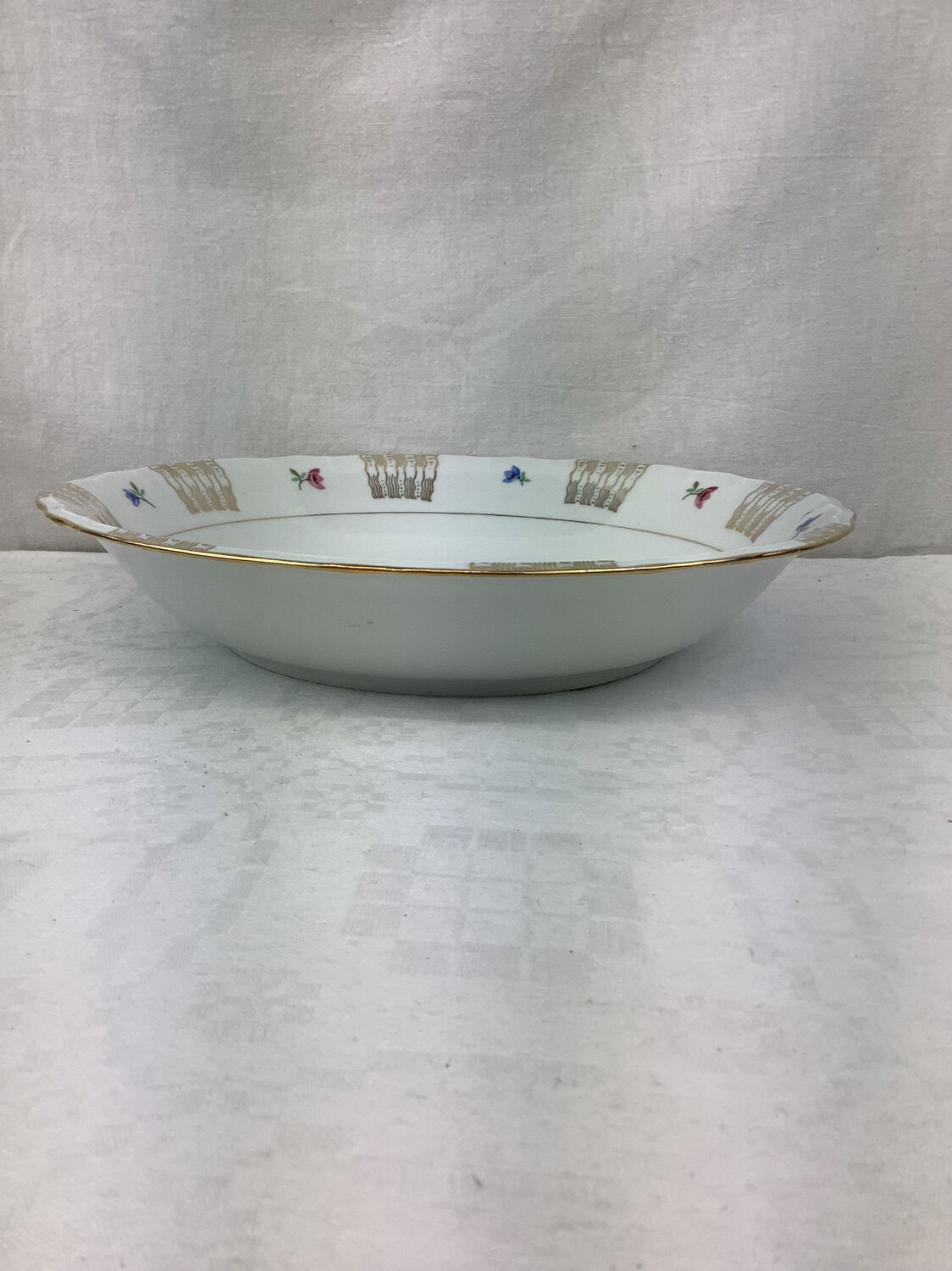 Round hollow dish made in France Limoges Porcelain