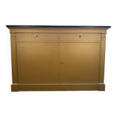 Buffet à plinthes Louis Philippe en bois peint et marbre noir