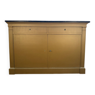 Louis Philippe buffet with painted wood and black marble.