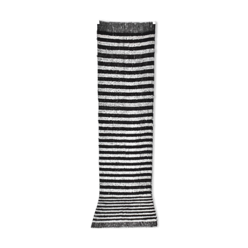 2x9 Brown White Striped Runner Rug, 69x289Cm SK 242096
