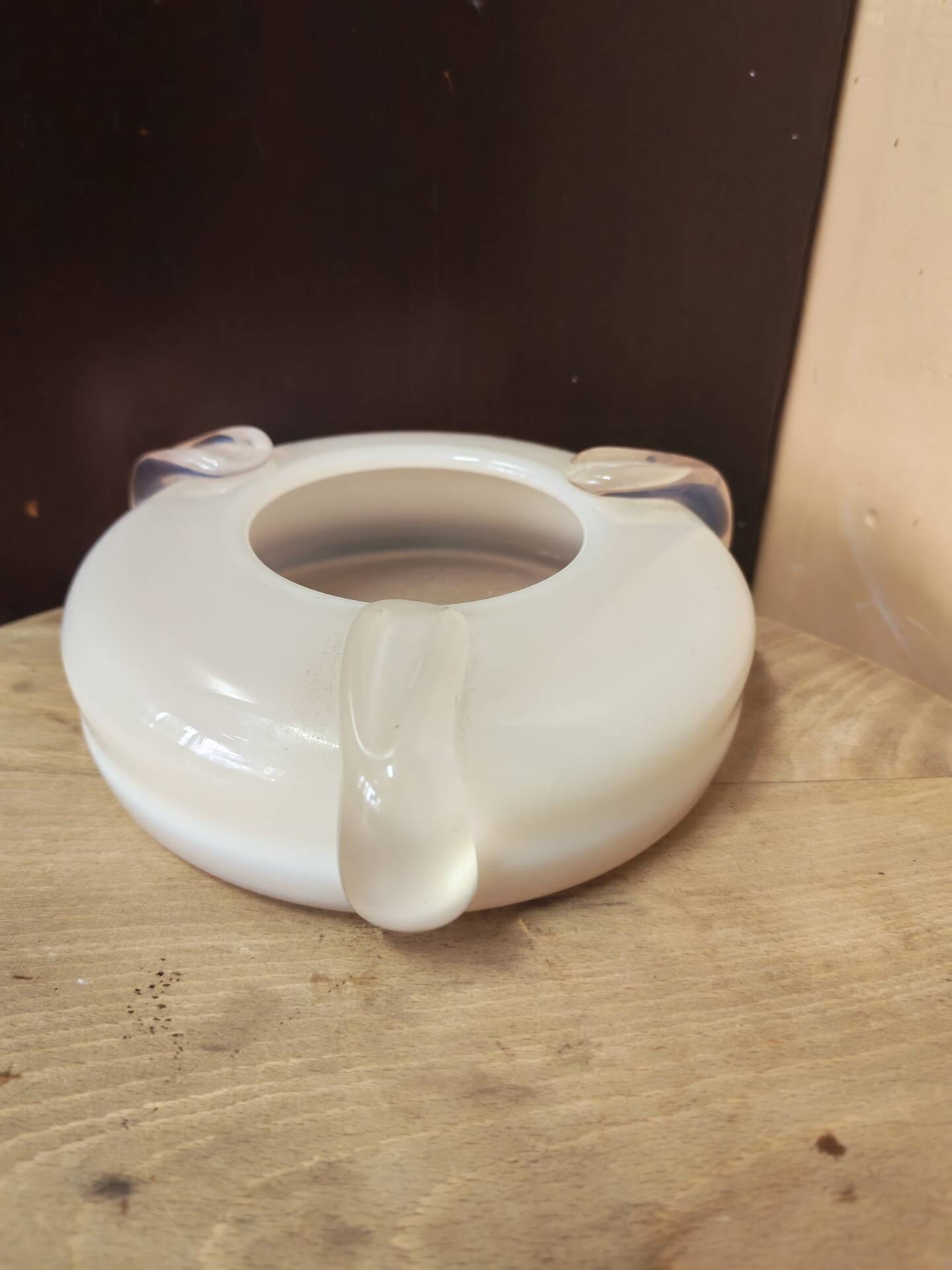 Opaline glass ashtray and pocket tray Poland 1970