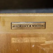 White Genesis Biedermeier Style Bedside Tables by American Hickory, Set of 2