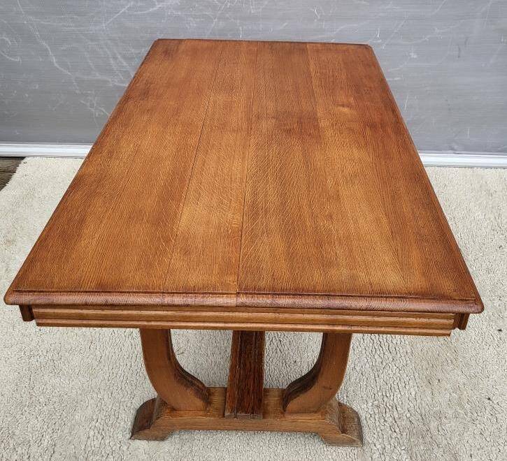 Table bureau extensible Art Déco 1930 piétement en accolades