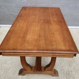 Art Deco extendable desk table 1930 braced base