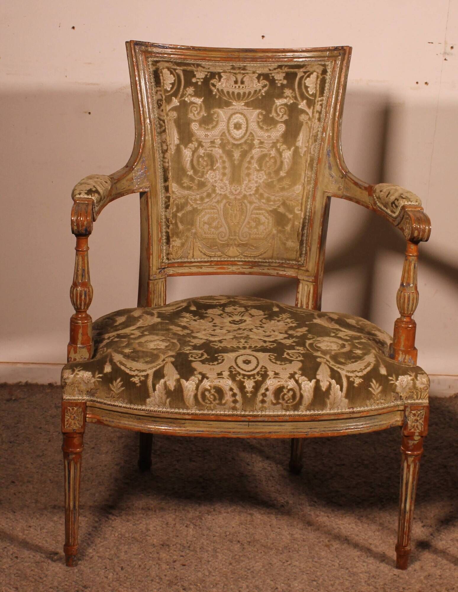 Pair of Louis XVI-style cabriolet armchairs – 18th century