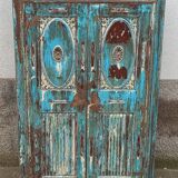 Old blue wooden cabinet with beautiful patina