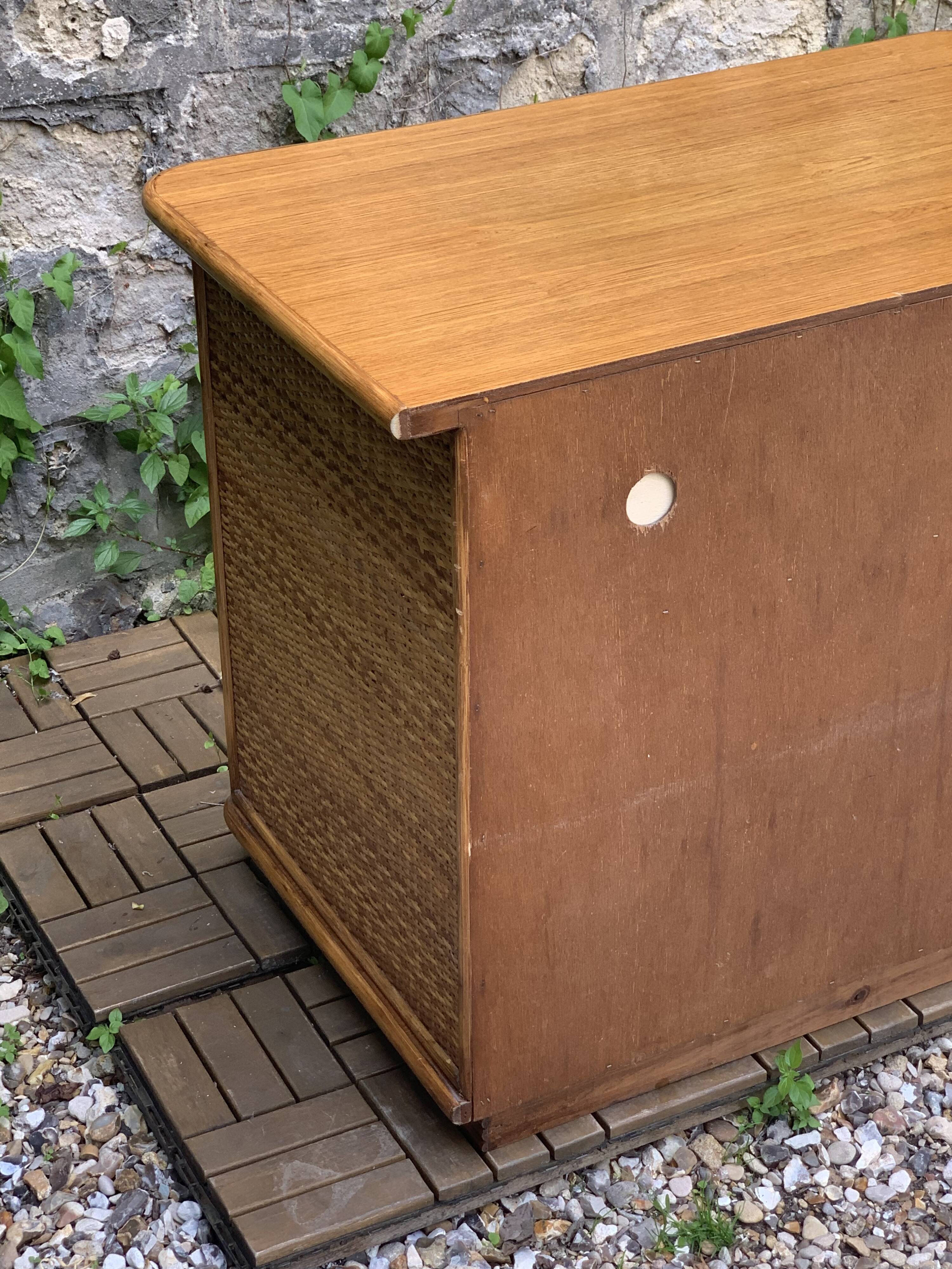 Oak rattan and woven wicker furniture 1980