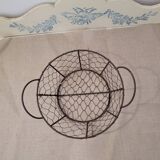 Vintage black wire basket – kitchen storage or wall decor