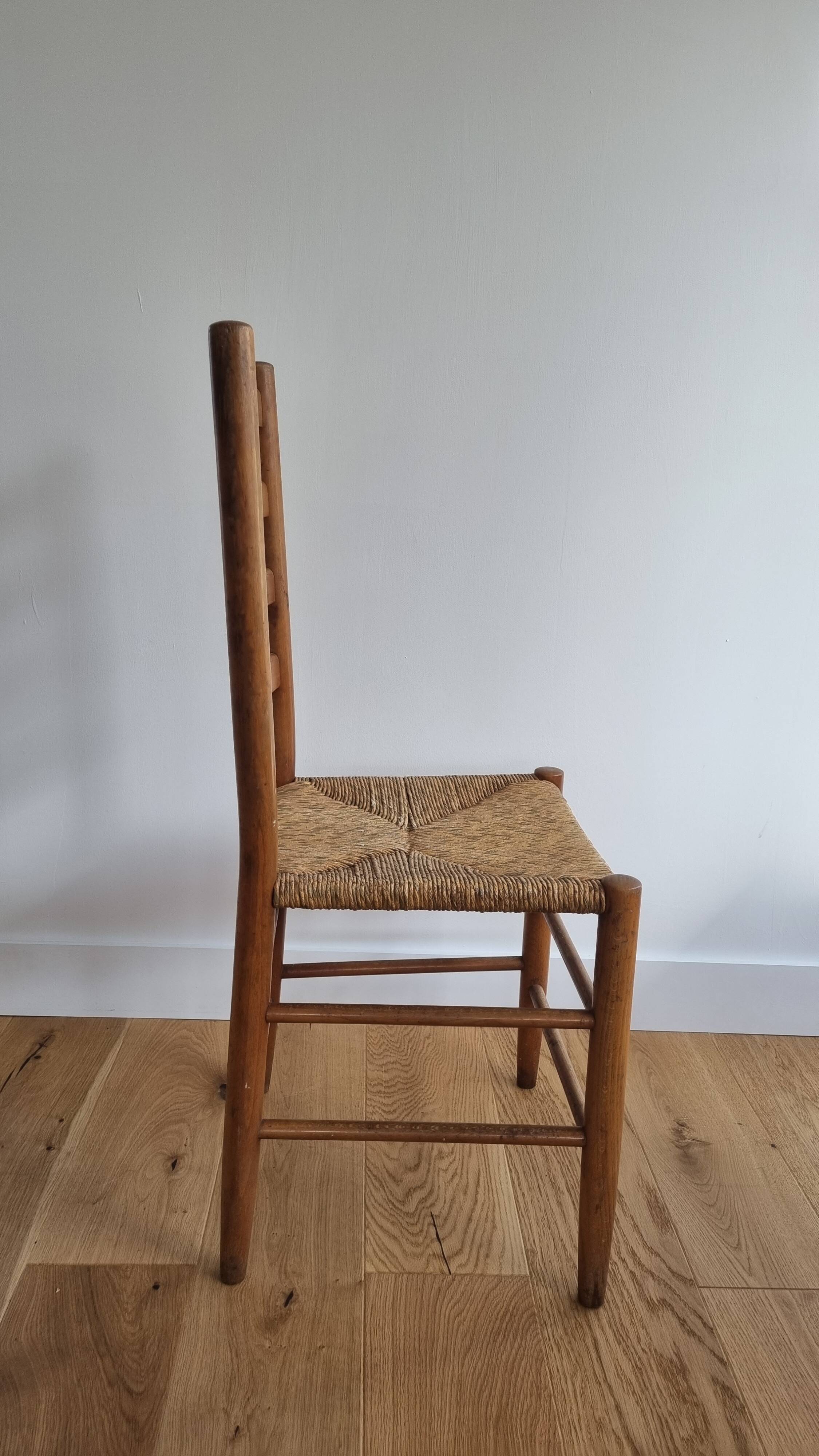 pair of vintage straw chairs