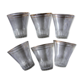 Lot 6 glasses gilding art deco 30/50 years golden circles