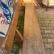 Oak bench with backrest