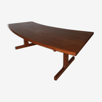 Midcentury Danish Teak Coffee Table with Curved Desk, 1960s