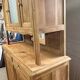 Renovated solid oak sideboard – vintage chic country buffet – glass display