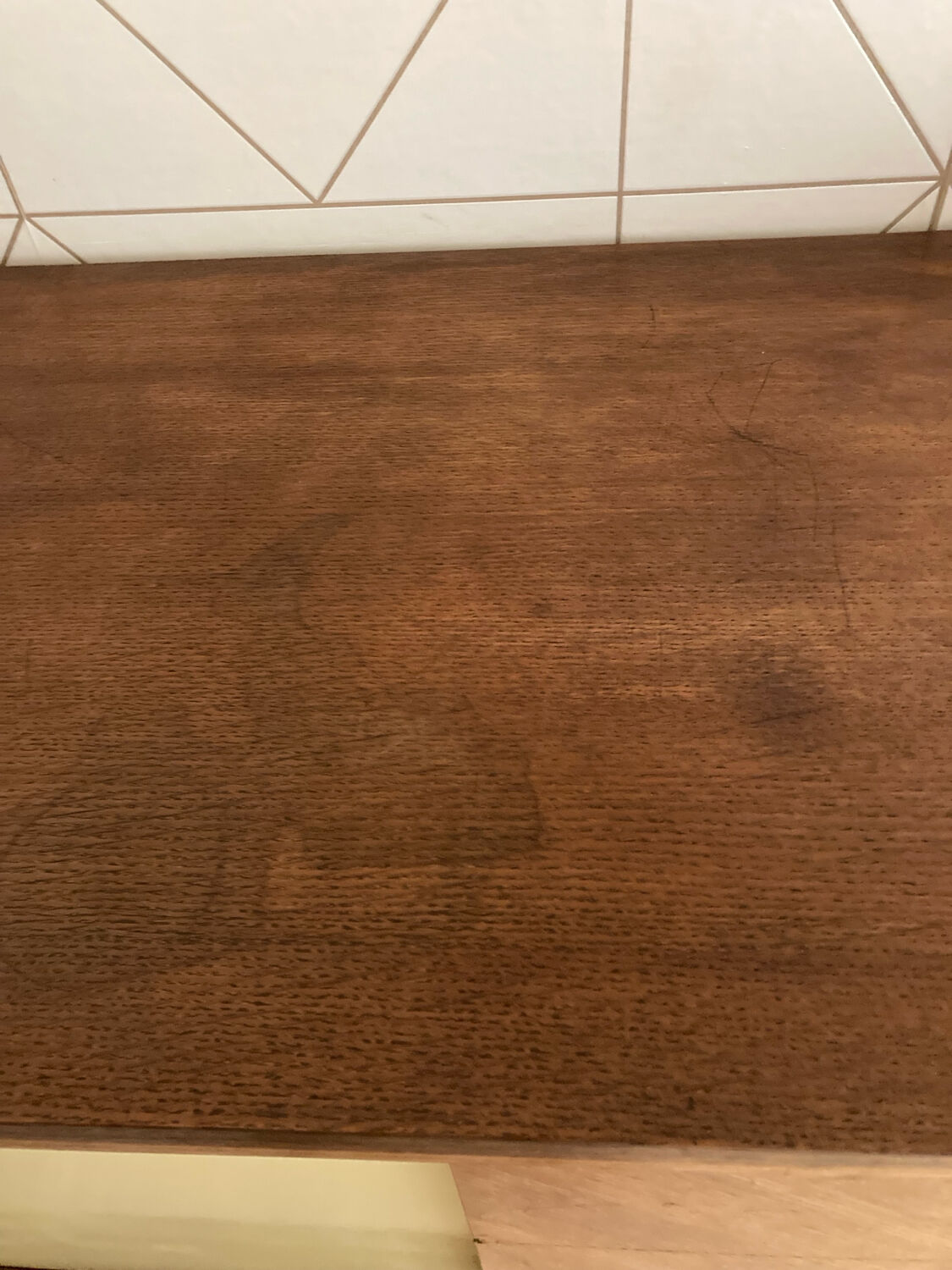 Buffet with 4 sliding doors, vintage wood and Formica