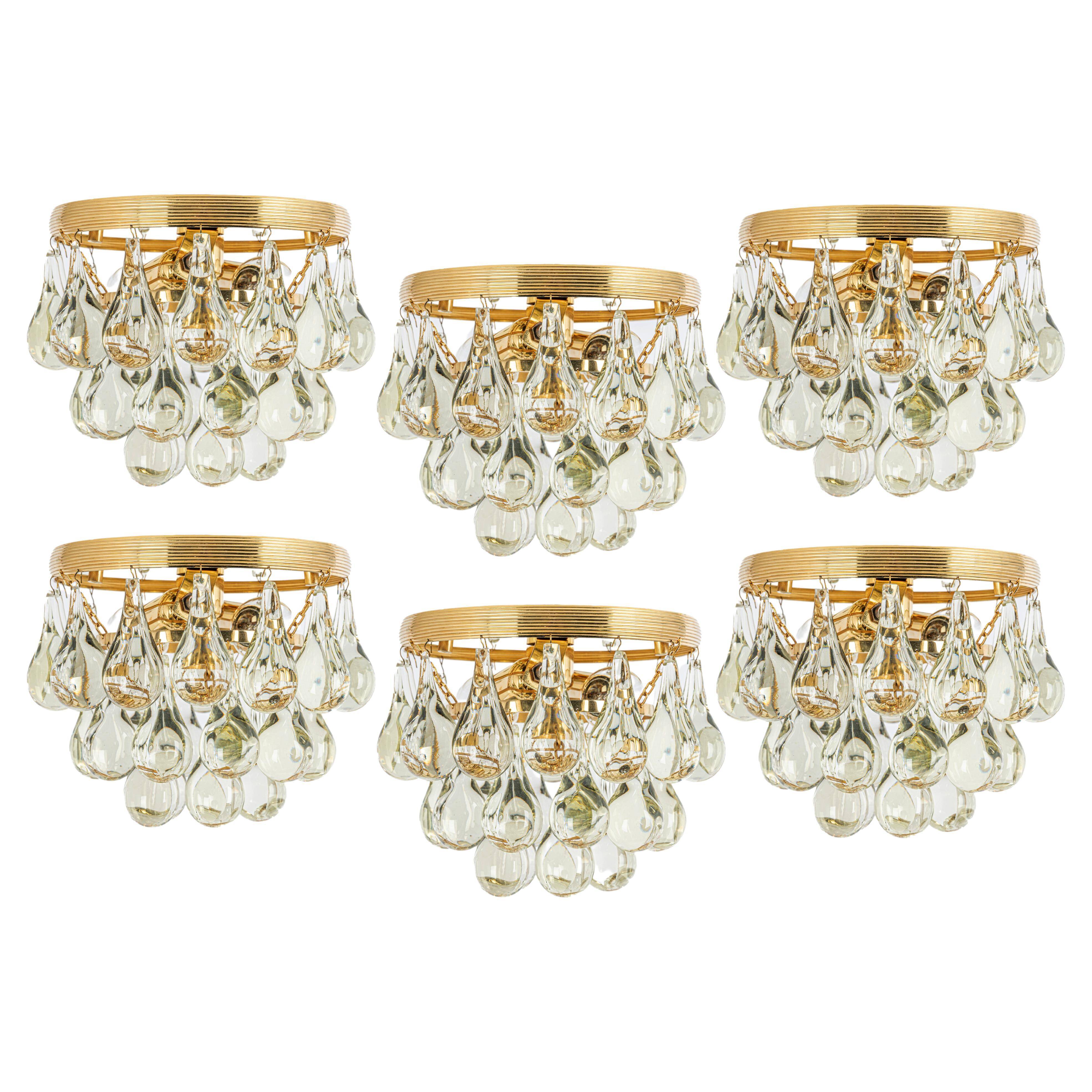 Small Murano glass ceiling pendant in the shape of a drop by C.Palme, Germany, 1970s.