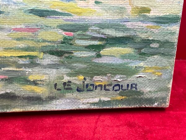 Huile sur toile, moulin sur la mayenne, Le Joncour (XXe siècle)