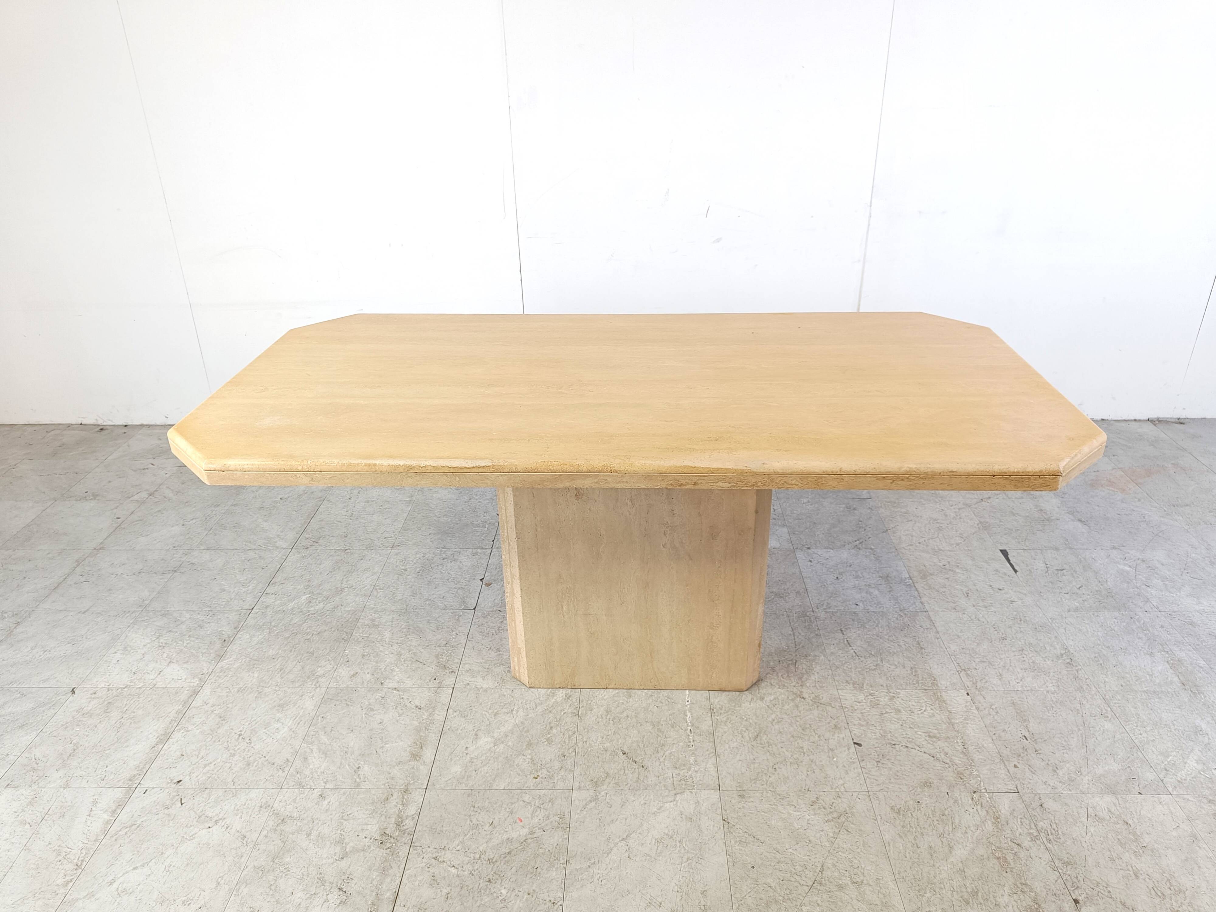 Vintage travertine dining table, 1970s