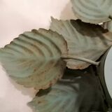 Green and gold Masca flower wall or ceiling light - Circa 1970