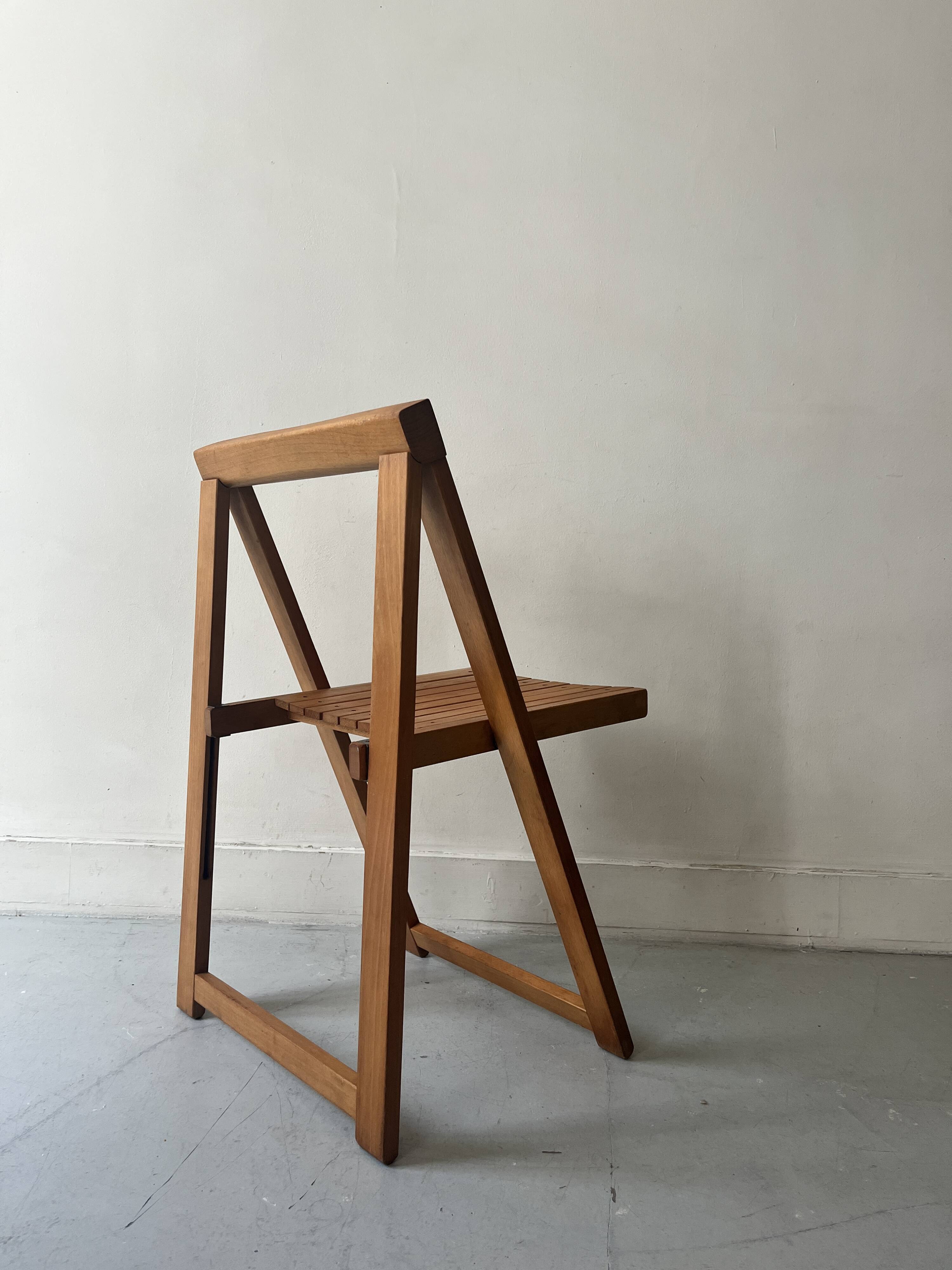 wooden folding chair by Aldo Jacober, design 1960/1970