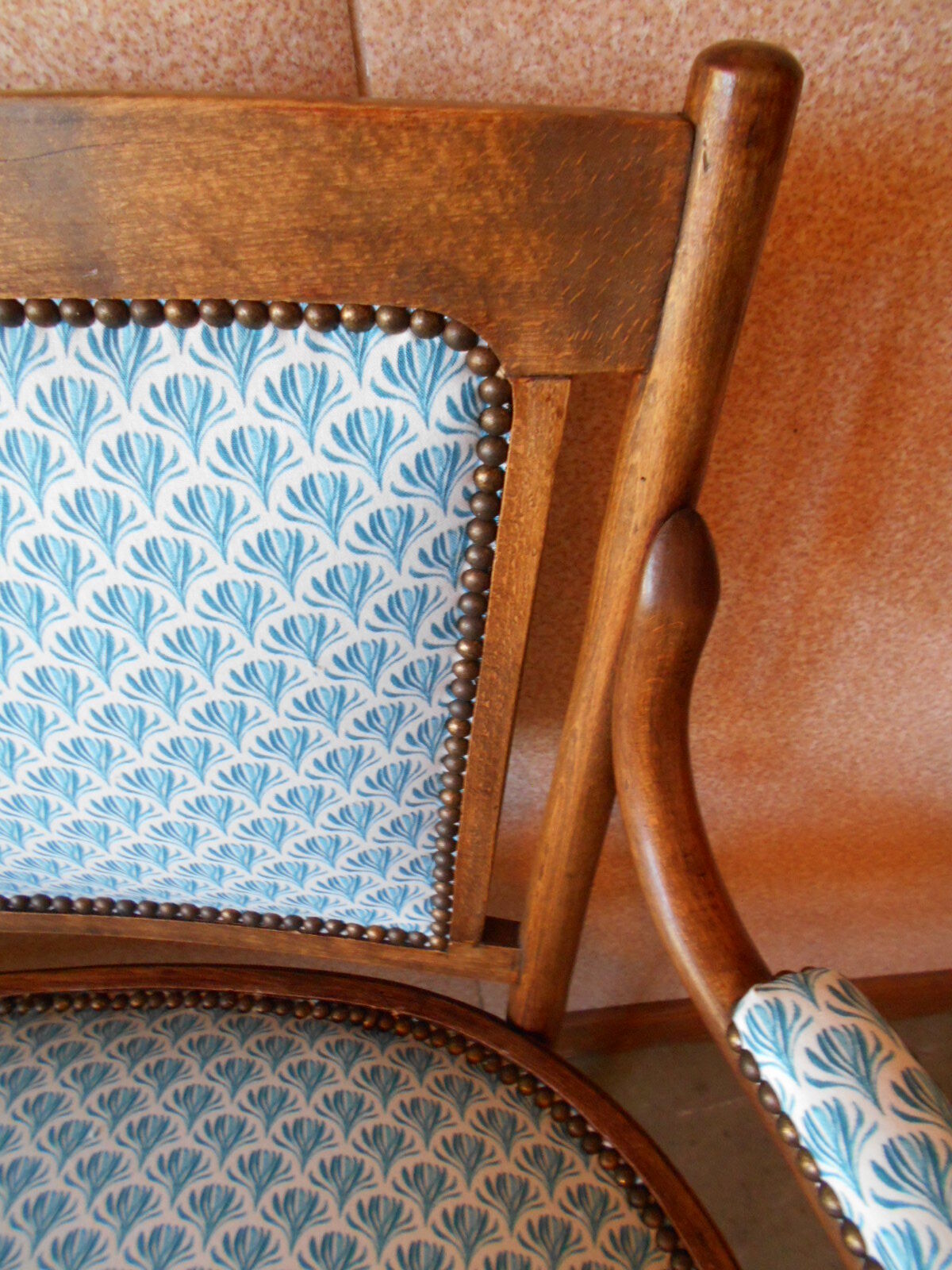 Curved wooden bench
