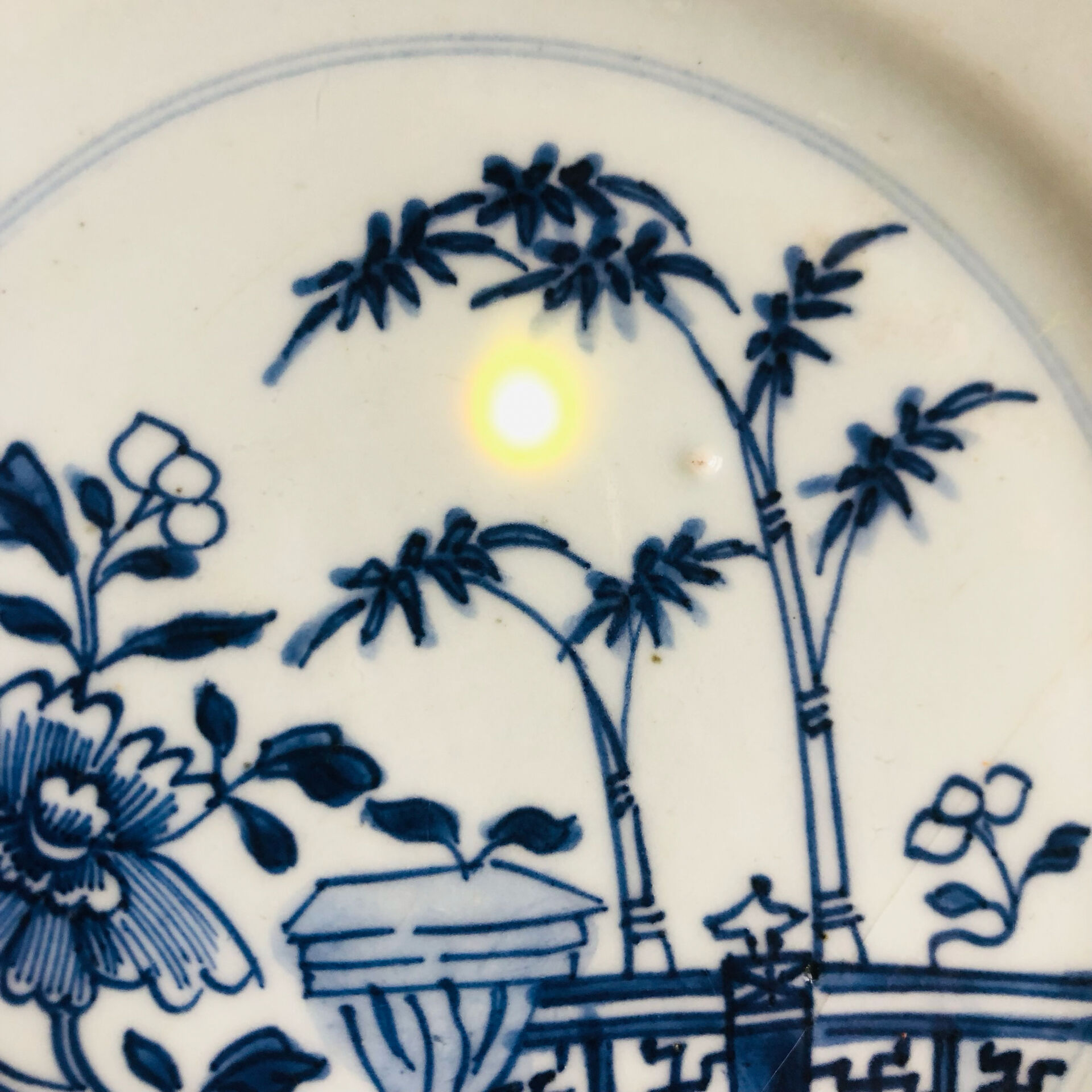 Blue and white porcelain plate from China