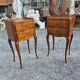 Pair of Louis XV style bedside tables in solid cherry wood.