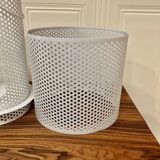 Set of 2 large metal candle holders in scandinavian design.