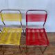 Series of 4 vintage chairs scoubidou of the 1950s